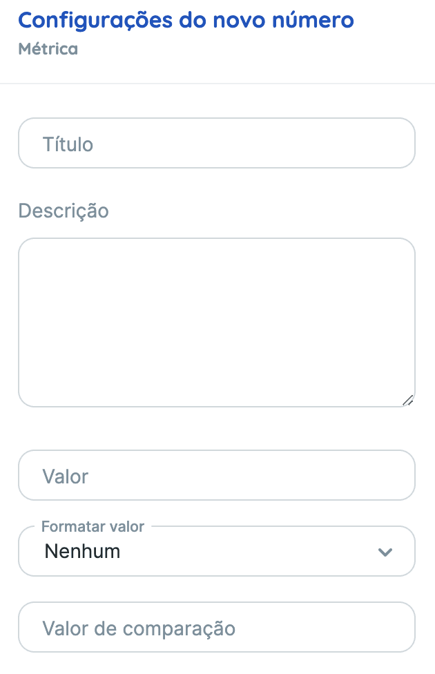 configurações do novo número no Reportei