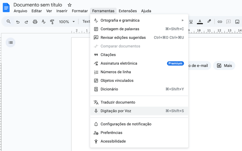 How to transcribe a YouTube vídeo using Google Docs