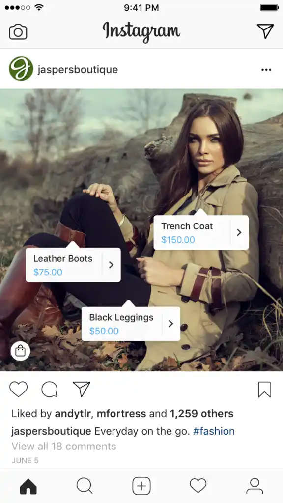 Tela de celular mostrando como monetizar no Insta via Loja Integrada